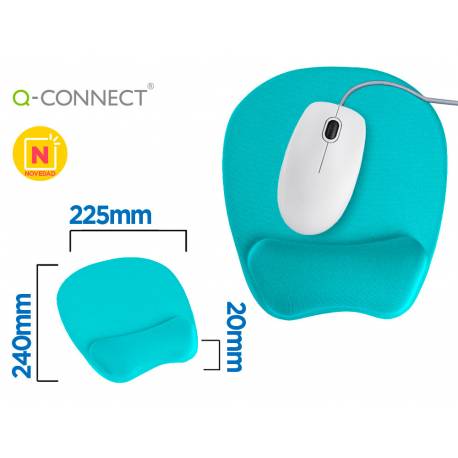 Alfombrilla para raton q-connect con reposamuñecas ergonomica (155727)