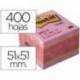 Bloc de notas adhesivas quita y pon post-it 51x51 mm minicubo rosa 400 hojas