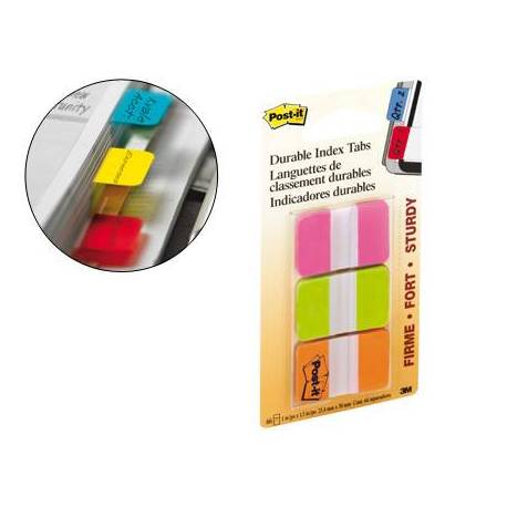 Banderitas separadoras rigidas. Dispensador de 3 colores con 22 banderitas por color.