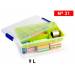 CONTENEDOR PLASTICO PLASTICFORTE 9 LITROS N 31 TRANSPARENTE CON TAPA Y BANDEJA 260X370X140 MM