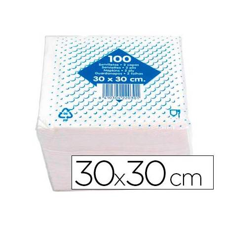 Servilleta algodon 30x30 cm 2 capas paquete de 100