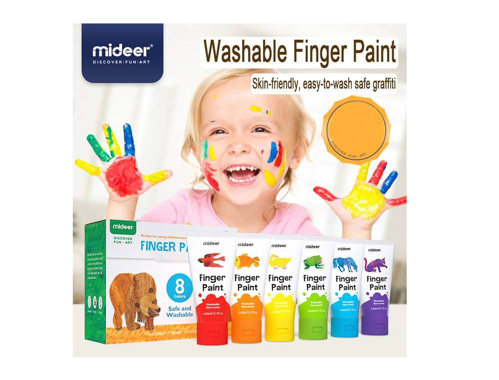 Pintura de Dedos Colores Surtidos de 80 ml BABY - 6 Uds PINTURA DE