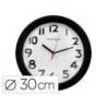 Reloj pared plastico 30 cm marco color negro