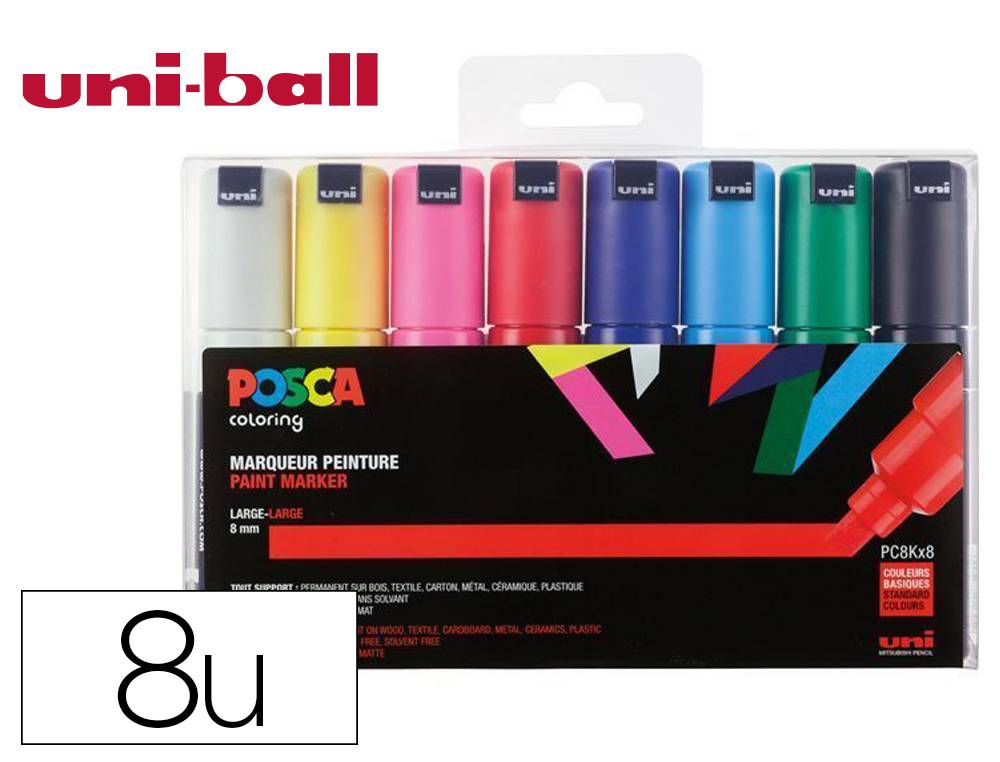 https://cache1.materialescolar.es/3764795/rotulador-uni-posca-pc-8k-8c-marcador-de-pintura-punta-biselada-8-mm-estuche-de-8-unidades-colores-basicos-167384.jpg