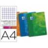 BLOC ESPIRAL OXFORD TAPA PLASTICO OPTIK PAPER MICROPERFDIN A4 120 H CUADROS 5 MM CON 3 SEPARADORES COLORES SURTIDOS
