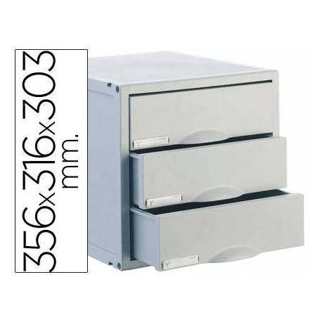 Fichero cajones de sobremesa Archivo 2000 archisystem 356x316x303 mm 3 cajones color gris