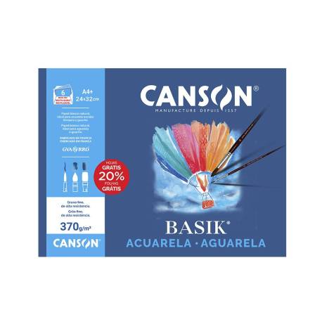 Papel acuarela Canson A3 gramaje 370 g/m2 (38203) 