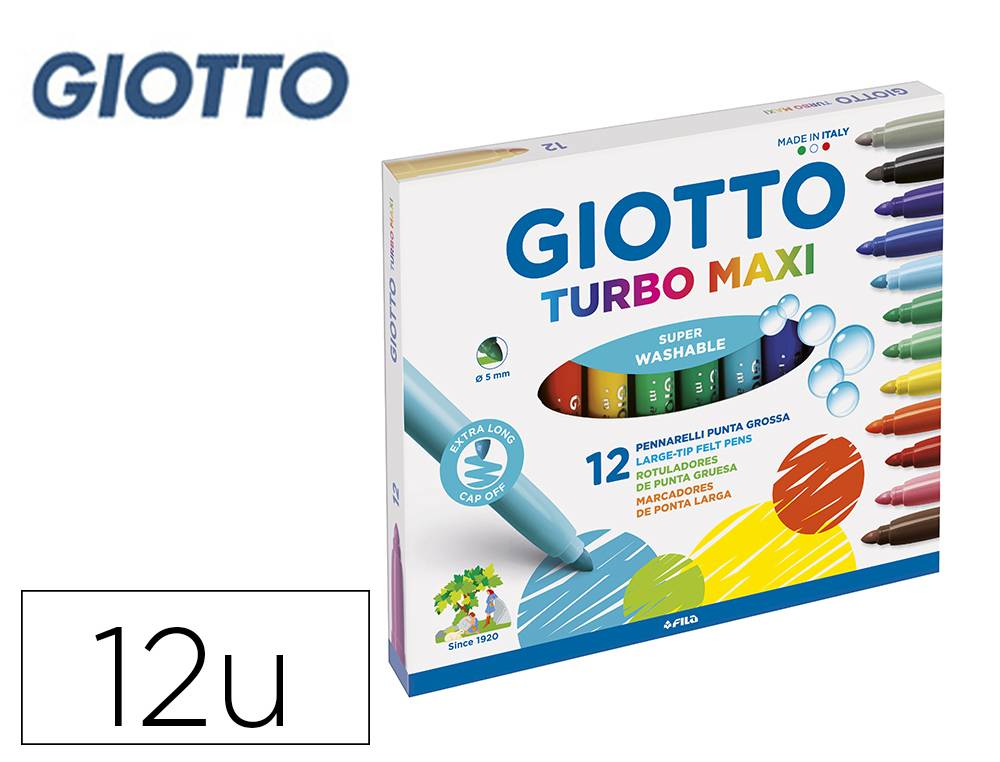 Rotuladores gruesos Unicolor Giotto Turbo Maxi Amarillo :: Fila ::  Papelería :: Dideco