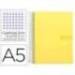 Bloc liderpapel Din A5 micro crafty cuadrícula 5mm 120 hojas tapa forrada 90 gr color amarillo