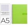 Bloc liderpapel Din A5 micro crafty cuadrícula 5mm 120 hojas tapa forrada 90 gr color verde