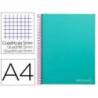 Bloc Liderpapel Din A4 micro jolly cuadrícula 5mm 5 bandas 4 taladros tapa forrada 75 gr color azul.