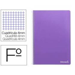Cuaderno espiral Liderpapel folio smart Tapa blanda 80h 60gr cuadro 4mm con margen Color violeta