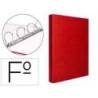 Carpeta 4 anillas carton forrado Liderpapel Paper Coat lomo 60 mm rojo