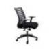 SILLA ROCADA DE OFICINA BRAZOS REGULABLES ESTRUCTURA BLANCA RESPALDO MALLA Y ASIENTO TELA IGNIFUGA NEGRO