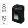 DESTRUCTORA DE DOCUMENTOS FELLOWES 12C CAPACIDAD 8H SEGURIDAD P4 GRAPAS CLIPS Y TARJETAS PAPELERA 19 L
