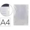 Carpeta dossier uñero plastico q-connect din a4 120 micras transparente -bolsa de 10 unidades.