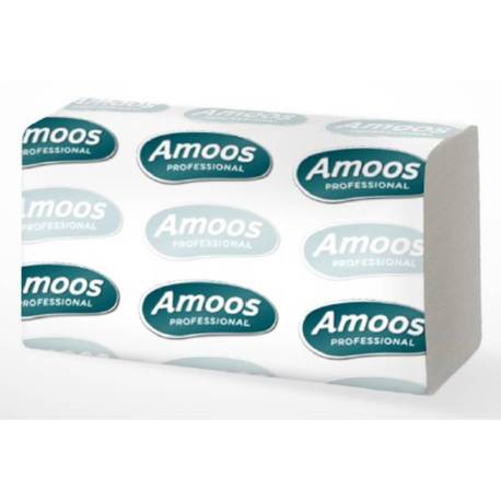 TOALLA SECAMANOS AMOOS INDUSTRIAL 2 CAPAS 32G/M2 21X22 CM CAJA DE 20 PAQUETES DE 142 UNIDADES