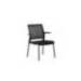 SILLA ROCADA CONFIDENTE BRAZOS FIJOS ESTRUCTURA METALICA ASIENTO TELA IGNIFUGA NEGRO RESPALDO MALLA
