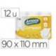 PAPEL HIGIENICO AMOOS 2 CAPAS 110 MM DIAMETRO X 90 MM ALTO 30 GR/M2 PAQUETE DE 12 ROLLOS