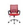 SILLA Q-CONNECT OFICINA SIENA MALLA BASE METALICA ALT MAX 1000 ANC 560 PROF 570 RUEDAS PREMIUM COLOR NEGRO ROJO