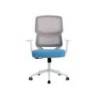 SILLA Q-CONNECT OFICINA LUCCA MALLA BASE METALICA ALT MAX 1090 ANC 700 PROF 650 RUEDAS PREMIUM COLOR BLANCO GRIS AZUL