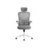 SILLA Q-CONNECT ERGONOMICA PAL ERMO MALLA BASE NYLON ALT MAX 1300 ANC 610 PROF 600 RUEDAS PREMIUM COLOR BLANCO GRIS