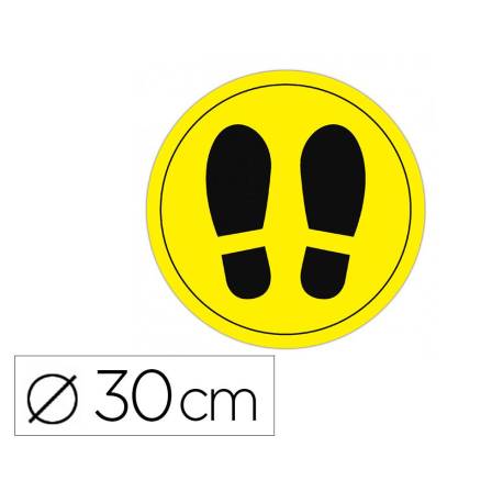 CIRCULO DE SEÑALIZACION ADHESIVO APLI PARA SUELO PVC 100 MC PIES COLOR AMARILLO/NEGRO DIAMETRO 30 CM