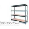 Estanteria metalica ar stocker 200x200x70 cm 4 estantes 450 kg por estante bandeja de madera sin