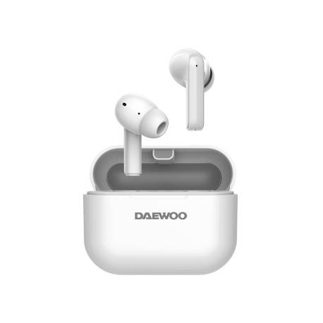 AURICULAR DAEWOO TWS IN-EAR BLUETOOTH 5.3 CON ESTUCHE DE CARGA USB TIPO-C AUTONOMIA 6 HORAS COLOR BLANCO