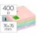 Bloc de notas adhesivas quita y pon q-connect 76x76 mm colores pastel con 400 hojas