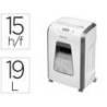 DESTRUCTORA DE DOCUMENTOS FELLOWES 15C CAPACIDAD 15H SEGURIDAD P4 GRAPAS CLIPS Y TARJETAS PAPELERA 19 L