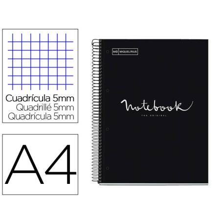 CUADERNO ESPIRAL MIQUELRIUS NOTEBOOK 1 EMOTIONS TAPA FORRADA DIN A4 MICROPERFORADO 80 HOJAS 90G/M2 CUADRO 5 MM
