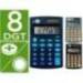 CALCULADORA LIDERPAPEL EXPOSITOR 16 UNIDADES COLORES BOLSILLO XF08 8 DIGITOS SOLAR Y PILAS 98X62X8 MM