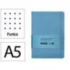 CUADERNO CON GOMILLA ANTARTIK NOTES TAPA DURA A5 HOJAS PUNTOS AZUL CLARO 100 HOJAS 80 GR FSC