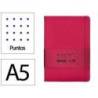 CUADERNO CON GOMILLA ANTARTIK NOTES TAPA DURA A5 HOJAS PUNTOS BURDEOS 100 HOJAS 80 GR FSC