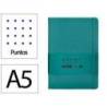 CUADERNO CON GOMILLA ANTARTIK NOTES TAPA DURA A5 HOJAS PUNTOS VERDE AGUAMARINA 100 HOJAS 80 GR FSC
