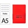 CUADERNO CON GOMILLA ANTARTIK NOTES TAPA DURA A5 HOJAS PUNTOS ROJO 100 HOJAS 80 GR FSC