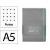 CUADERNO CON GOMILLA ANTARTIK NOTES TAPA DURA A5 HOJAS PUNTOS GRIS Y TURQUESA 100 HOJAS 80 GR FSC