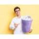 PAPELERA PLASTICO LIDERPAPEL LAVANDA TRANSLUCIDO 13 LITROS 275X285 MM