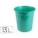 PAPELERA PLASTICO LIDERPAPEL MENTA OPACO 13 LITROS 275X285 MM
