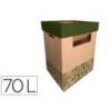 CONTENEDOR PAPELERA RECICLAJE LIDERPAPEL ECOUSE CARTON 100% RECICLADO Y RECICLABLE 70 LITROS 450X350X650 MM