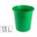 PAPELERA PLASTICO Q-CONNECT VERDE OPACO 13 LITROS