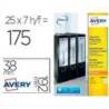 Etiqueta adhesiva Avery 38x192 mm Blanco Caja de 175 unidades