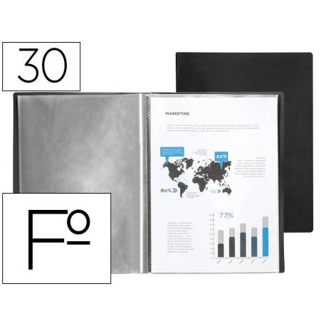 Carpeta escaparate Liderpapel folio con 30 fundas fijas