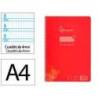 CUADERNO ESPIRAL LIDERPAPEL DIN A4 PAUTAGUIA TAPA PLASTICO 80H 90GR CUADRO PAUTADO 4MM CON MARGEN COLOR ROJO