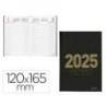 AGENDA ENCUADERNADA LIDERPAPEL DIETARIO 120 X 165 2025 DÍA PÁGINA COLOR NEGRO PAPEL 70 GR