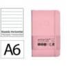 CUADERNO CON GOMILLA ANTARTIK NOTES TAPA DURA A6 HOJAS RAYAS ROSA PASTEL 100 HOJAS 80 GR FSC