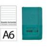 CUADERNO CON GOMILLA ANTARTIK NOTES TAPA DURA A6 HOJAS RAYAS VERDE AGUAMARINA 100 HOJAS 80 GR FSC