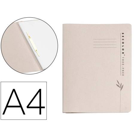 SUBCARPETA CARTULINA TARIFOLD 100% ECOLOGICA 226 G/M2 DIN A4 CON FASTENER COLOR CREMA PACK DE 10 UNIDADES