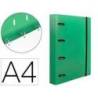 CARPETA CON RECAMBIO 4 ANILLAS 25MM LIDERPAPEL DIN A4 COLOR VERDE POLIPROPILENO